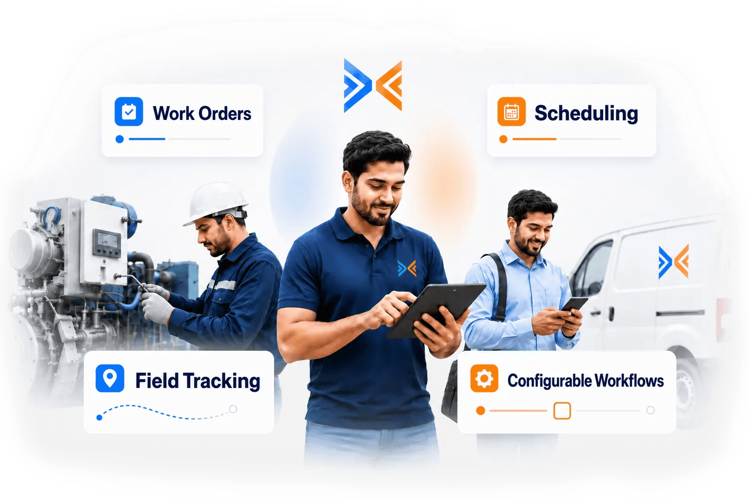 DGlide FSM — field service management dashboard